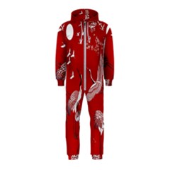 Japanese Crane Bird Art Hooded Jumpsuit (kids) by Cendanart