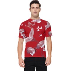 Japanese Crane Bird Art Men s Short Sleeve Rash Guard by Cendanart