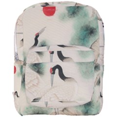 Japanese Crane Painting Of Bird Full Print Backpack by Cendanart