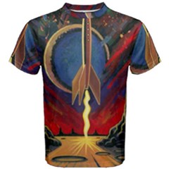 Rocket Painting Men s Cotton T-shirt by Cendanart