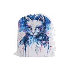Cat Drawstring Pouch (large) by saad11