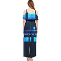 Blue Tardis Doctor Who Police Call Box Draped Sleeveless Chiffon Jumpsuit View2