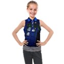 Stuck Tardis Beach Doctor Who Police Box Sci-fi Kids  Sleeveless Polo T-Shirt View1