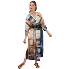 Tardis Doctor Who Grecian Style  Maxi Dress by Cendanart