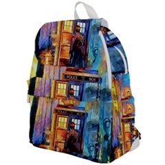 Tardis Doctor Who Paint Painting Top Flap Backpack by Cendanart
