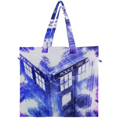 Tardis Doctor Who Blue Travel Machine Canvas Travel Bag by Cendanart