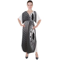 Tire V-neck Boho Style Maxi Dress by Ket1n9