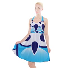 Owl Logo Clip Art Halter Party Swing Dress  by Ket1n9