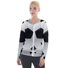 Soccer Ball Velvet Zip Up Jacket by Ket1n9