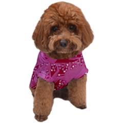 Pink Circuit Pattern Dog T-shirt by Ket1n9