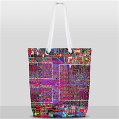 Technology Circuit Board Layout Pattern Full Print Rope Handle Tote (small) by Ket1n9