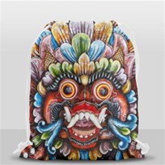 Wood Sculpture Bali Logo Drawstring Bag (small) by Ket1n9