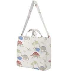 Dinosaur Art Pattern Square Shoulder Tote Bag by Ket1n9