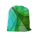 Sunlight Filtering Through Transparent Leaves Green Blue Drawstring Pouch (XL) View2