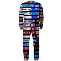 Vintage Cassette Music Old Record Retro Tape Onepiece Jumpsuit (men) by Cendanart