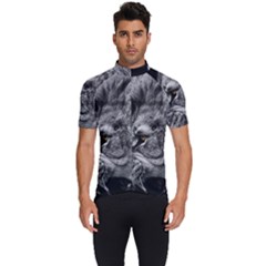 Angry Male Lion Roar Wild Animal Men s Short Sleeve Cycling Jersey by Cendanart