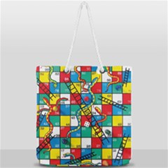Snakes And Ladders Full Print Rope Handle Tote (large) by Ket1n9