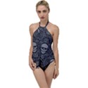 Dark Horror Skulls Pattern Go with the Flow One Piece Swimsuit View1