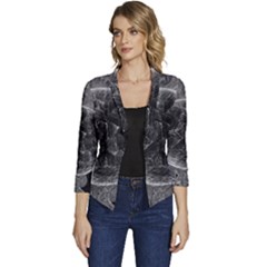 Space Universe Earth Rocket Women s Casual 3/4 Sleeve Spring Jacket by Ket1n9
