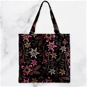Flower Art Pattern Zipper Grocery Tote Bag View2