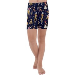 Alien Surface Pattern Kids  Lightweight Velour Capri Yoga Leggings by Ket1n9