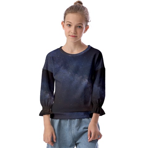 Cosmos Dark Hd Wallpaper Milky Way Kids  Cuff Sleeve Top by Ket1n9