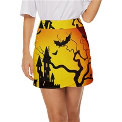 Halloween Night Terrors Mini Front Wrap Skirt by Ket1n9