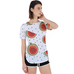 Seamless Background Pattern-with-watermelon Slices Perpetual Short Sleeve T-shirt by Ket1n9