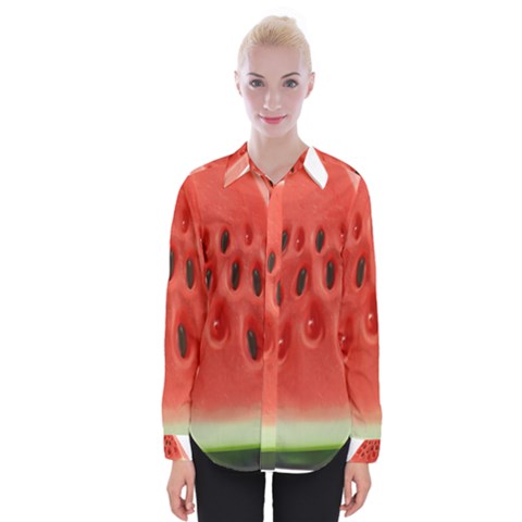Seamless Background With Watermelon Slices Womens Long Sleeve Shirt by Ket1n9
