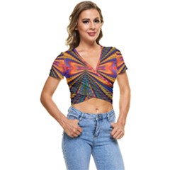 Fresh Watermelon Slices Texture Short Sleeve Foldover T-shirt by Ket1n9