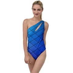 Blue Pattern Plain Cartoon To One Side Swimsuit by Ket1n9