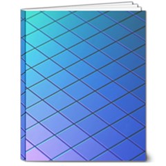 Blue Pattern Plain Cartoon 8  X 10  Softcover Notebook by Ket1n9
