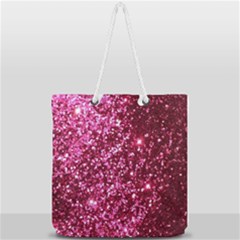 Pink Glitter Full Print Rope Handle Tote (large) by Hannah976