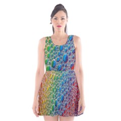 Bubbles Rainbow Colourful Colors Scoop Neck Skater Dress by Hannah976