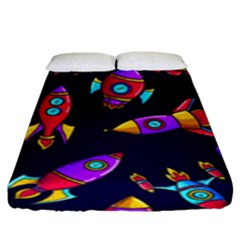 Space Patterns Fitted Sheet (king Size) by Hannah976