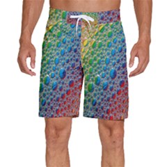 Bubbles Rainbow Colourful Colors Men s Beach Shorts by Hannah976