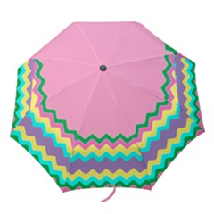 Easter Chevron Pattern Stripes Folding Umbrellas by Hannah976