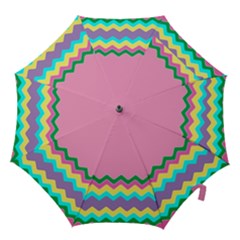 Easter Chevron Pattern Stripes Hook Handle Umbrellas (large) by Hannah976
