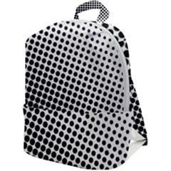 Background-wallpaper-texture-lines Dot Dots Black White Zip Up Backpack by Hannah976
