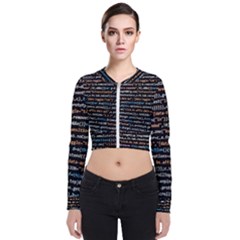 Close Up Code Coding Computer Long Sleeve Zip Up Bomber Jacket by Hannah976