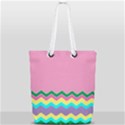 Easter Chevron Pattern Stripes Full Print Rope Handle Tote (Small) View2