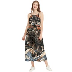 Sushi Dragon Japanese Boho Sleeveless Summer Dress by Bedest