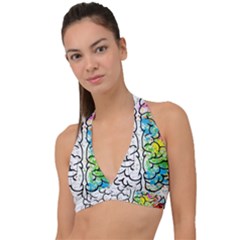 Brain Mind Psychology Idea Drawing Halter Plunge Bikini Top by Ndabl3x
