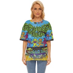 Dancing Bears Grateful Dead Oversized Basic T-shirt by Cendanart