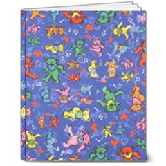 Grateful Dead Bears Pattern 8  X 10  Softcover Notebook by Cendanart