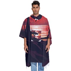Tree Lake Bird Men s Hooded Rain Ponchos by Bedest