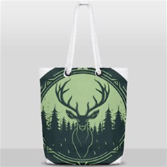 Deer Forest Nature Full Print Rope Handle Tote (small) by Bedest