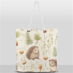 Hedgehog Mushroom Full Print Rope Handle Tote (large) by Ndabl3x