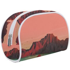 Brown Mountain Illustration Sunset Digital Art Mountains Make Up Case (large) by Cendanart