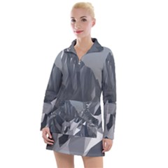 Gray Mountain Illustration Grey Mountain Digital Women s Long Sleeve Casual Dress by Cendanart